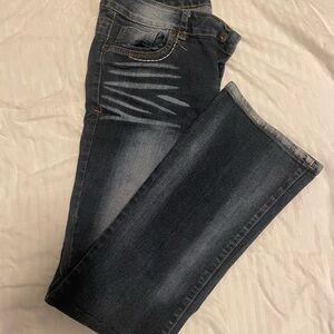 Y2K L.E.I. Ashley Low Rise Bootcut Jeans – Early 2000s Whiskered Denim